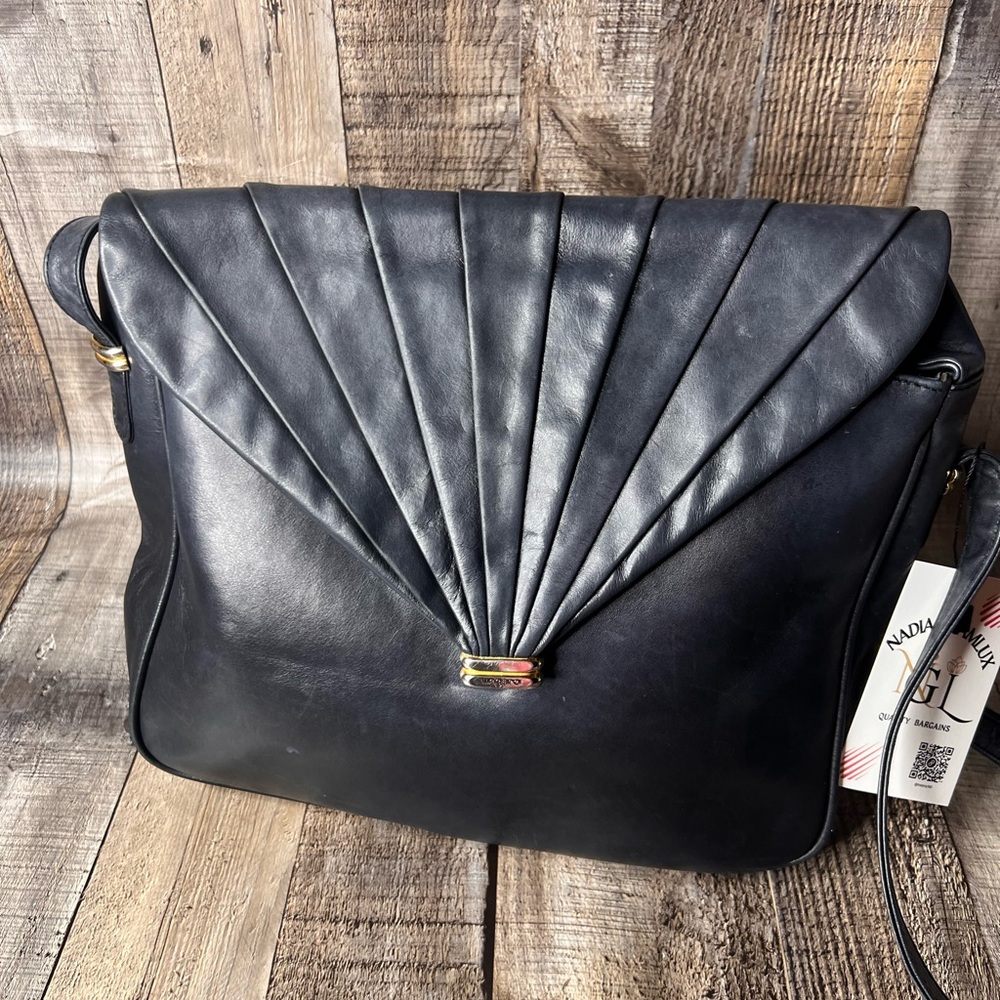 Ungaro Paris vintage Elegant dark blue Women's crossbody Bag - Picture 4 of 16